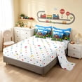 thumbnail image 5 of Erosebridal Train Full Size Bedding Sets, Steam Engine Full Size Bed in a Bag, Green Cartoon, Polka Dots Reversible 7pcs, 5 of 6