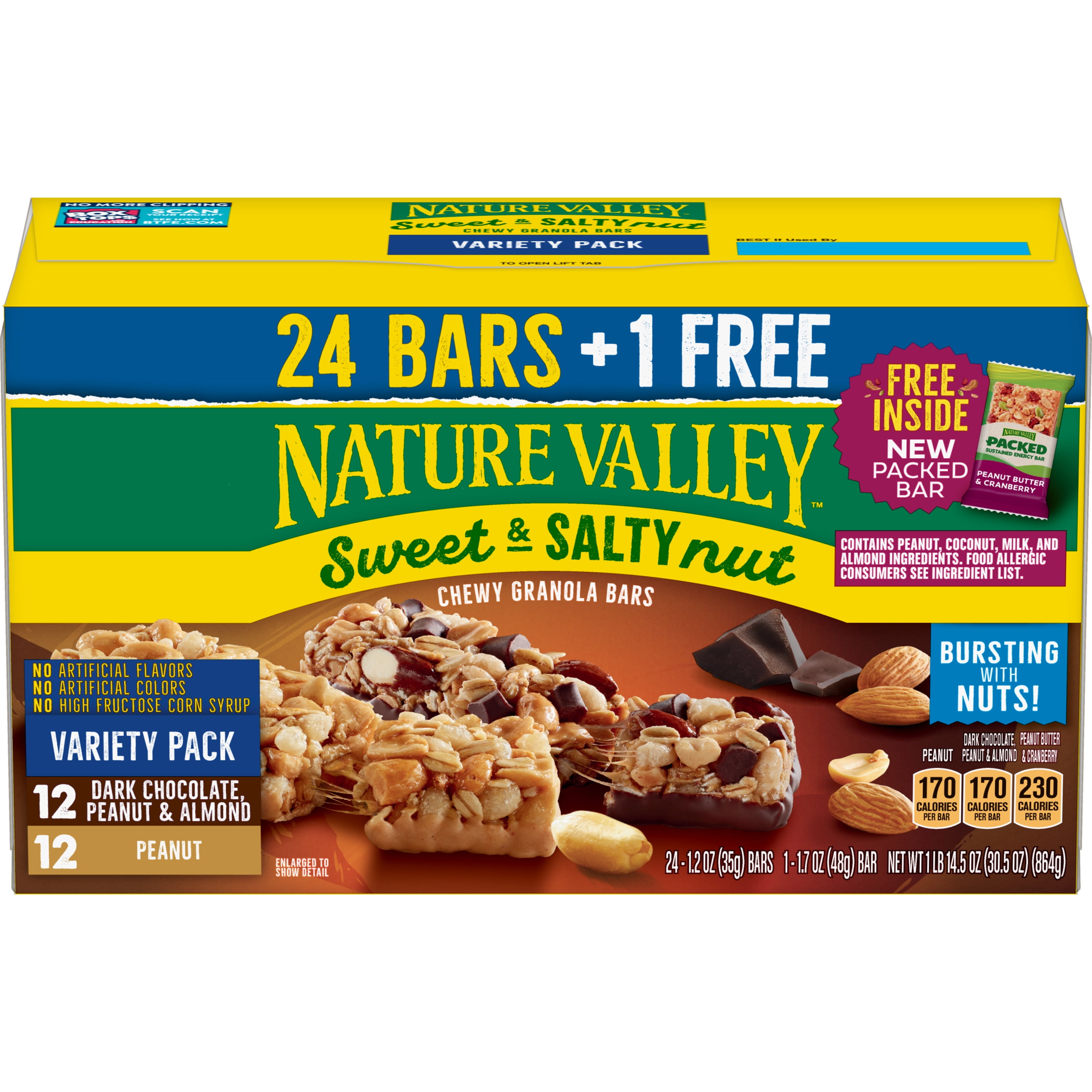 Nature Valley Granola Bars Sweet & Salty Variety Pack, 24 ct + Free Packed Bar