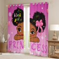 thumbnail image 2 of Magical Black 30%-50% Blackout Curtains Princess Curtains & Drapes , Pink Love Hearts Curtains Afro Theme Black Out Curtains, Cute Kawaii American Window Drapes, 2 of 6