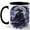 Black, variant on Fantasy Samurai Coffee Mug, Moonlight Warrior Mug, Japanese Style Birthday Christmas Gift for Men, Purple Night Katana Character Art, 11 oz White Ceramic Coffee Cup