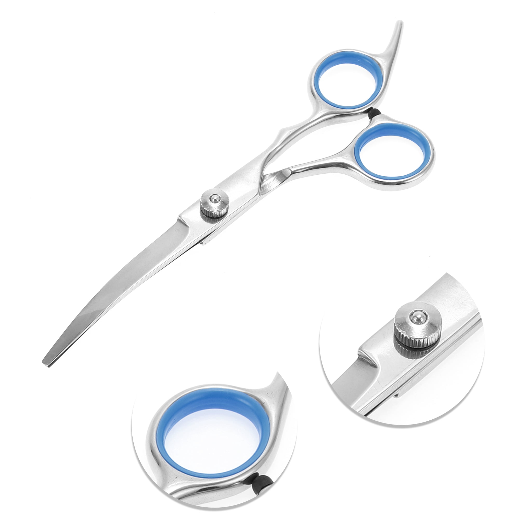 Unique Bargains 1 Pc Pet Grooming Scissors for Pets Shop 5.5 Inches Silver Tone Blue