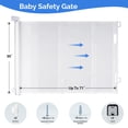 thumbnail image 3 of Hawsaiy Retractable Baby Safety Gate for Baby and Pet Extends to 71" Wide 35" Tall Child Safety Gate Mesh Gate for Stairs, Doorways,Hallways, 3 of 8