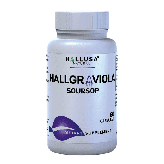 Graviola Soursop Capsules 800mg – Immune & Energy Support – Natural Antioxidant for Wellness, Cellular Health & Vitality – 60 Caps (30 day supply) by Hallusa Natural