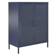 thumbnail image 1 of Channing 2 Door Accent Cabinet-Mesh Metal Locker, Navy, 1 of 9
