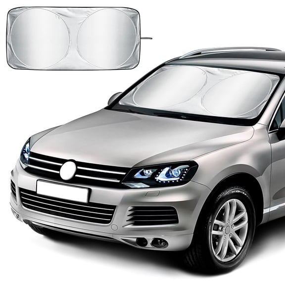 Erasior Car Windshield Sun Shade Foldable, UV Blocking Windshield Sun Visor Can Keep The Car Cool Inside, Size: 68 x 35.4 Inches, Car Shade Front Windshield Suitable for Car, Truck, SUV
