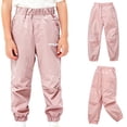 thumbnail image 4 of inhzoy Kids Girls Windproof Water Resistant Jogger Pants Elastic Waist Casual Long Trousers Sweatpants Pink 150, 4 of 5