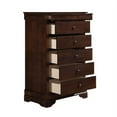 thumbnail image 4 of Louis Philippe Style 1pc Chest of 5 Drawers for Toddlers and Adults, Modern Nightstand Brown Cherry Finish Okume Veneer Bedroom Furniture, Wooden Nightstand for Living Room, Closet and Hallway, 4 of 7