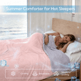 thumbnail image 6 of PYROEPLEEA Cooling Blanket Queen Size (90" x 90") for Hot Sleepers, Lightweight Breathable Soft Blanket for Night Sweats, Bed Sofa Travel, Clover Pink, 6 of 9