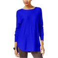 thumbnail image 1 of I.N.C Chandail en Tricot à Queue de Chemise pour Femmes, Bleu, Très Grand, 1 of 1
