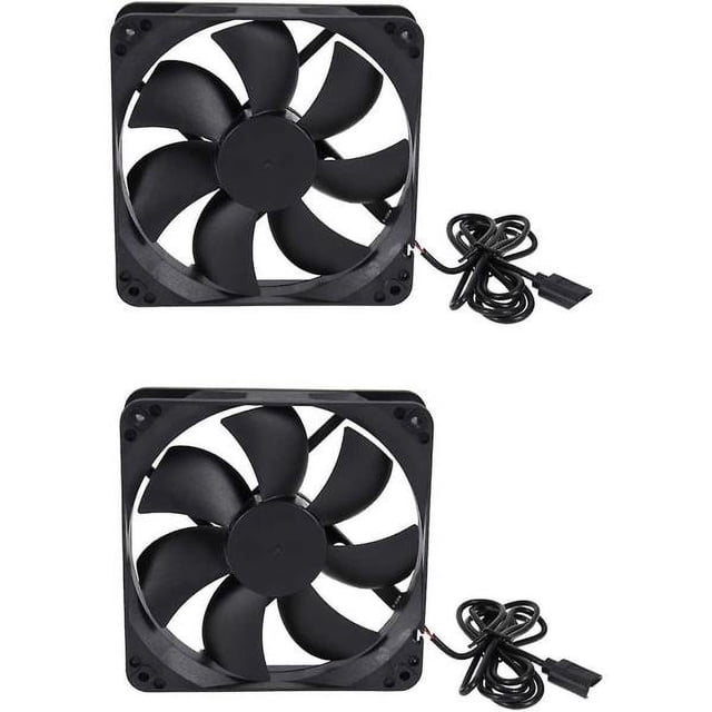 USB silent fan 120mm powered usb fan USB pc fan 2 pcs for portable router water tank tv box (black)