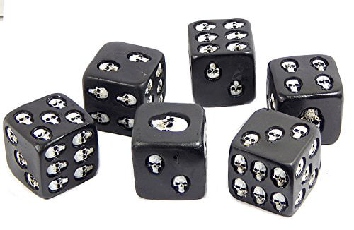 5Pcs/set Cool Black Skull Dice 6-Sided Cube Party Entertainment Leisure Toys
