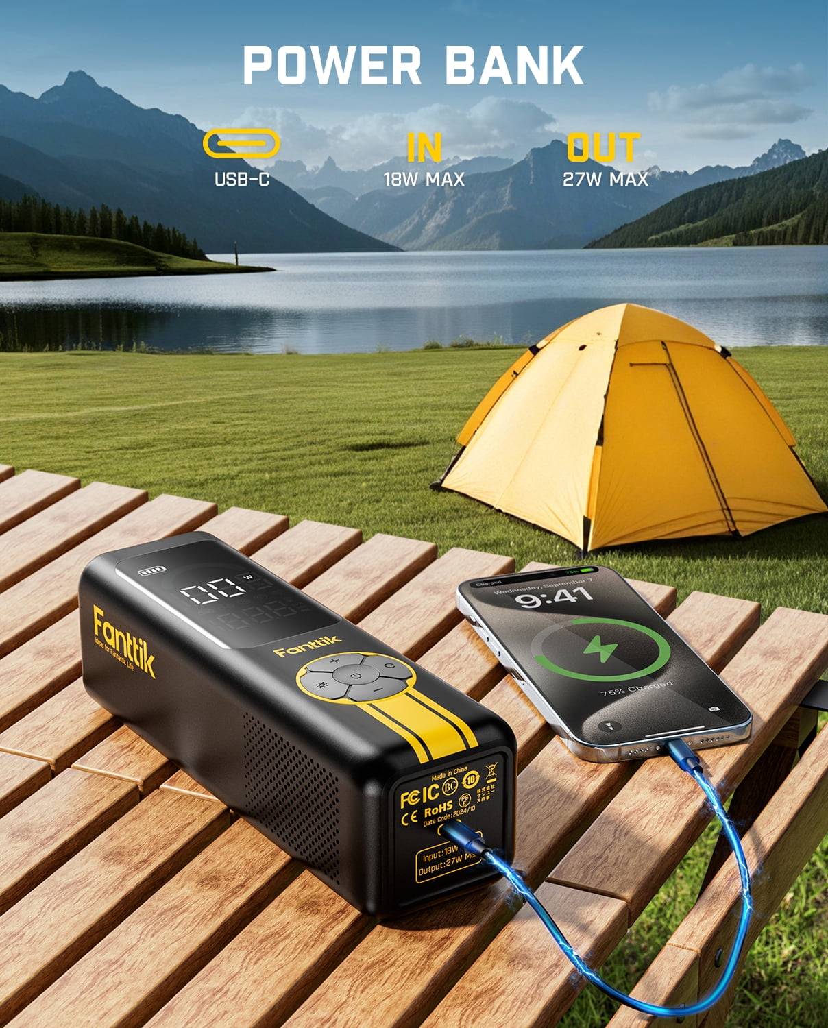 Fanttik X10 Cross Tire Inflator/Blower 2-in-1, Cordless Tire Inflator Portable Air Compressor, 150PSI Air Pump for cars and bikes, with Light and Power Bank, Deflate for Air Mattresses, Pool Floats