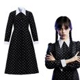 thumbnail image 1 of Robe Wednesday Addams pour Femmes, Costumes d'Halloween et de Noël, 1 of 4