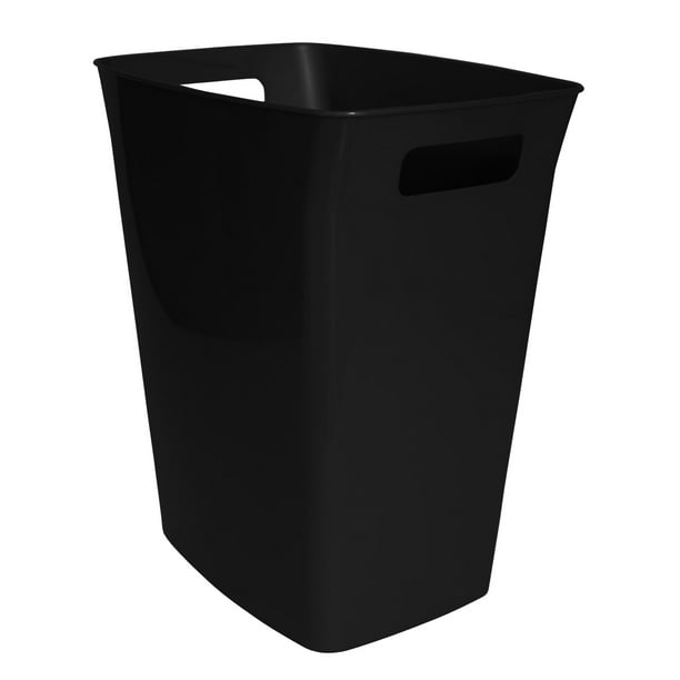 Hefty 6 Gallon Handled Wastebasket Black Walmart Com Walmart Com
