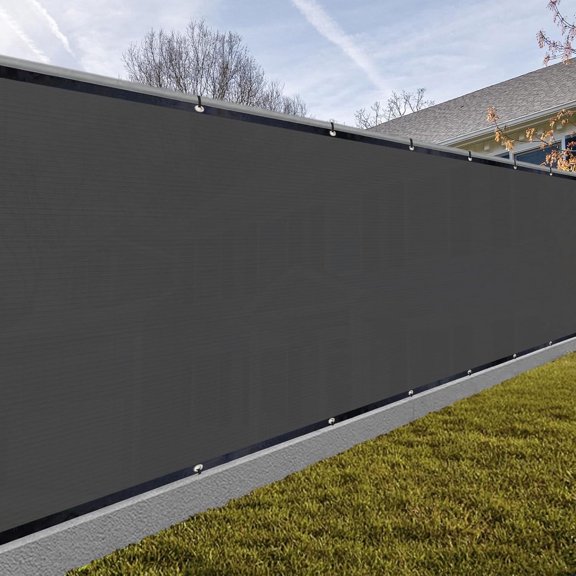 SUNNY GUARD Privacy Screen Fence 6' x 50' Heavy Duty Dustproof Denoise Fencing Mesh for Garden Yard Pool Deck, Dark Gray (We Make Custom Size)