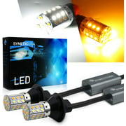All-in-one Error Free 7443 (Type-1) 42-LED Switchback White-Amber Front Turn signal Light Bulbs (2 Bulbs)