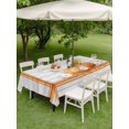 thumbnail image 3 of Outdoor Tablecloth with Umbrella Hole and Zipper, Orange Pumpkin Rectangle Table Cloth 54x80 Inch Waterproof Tablecloth, Thanksgiving Fall Maple Leaves Stripe Picnic Table Cover for Patio Camping, 3 of 7