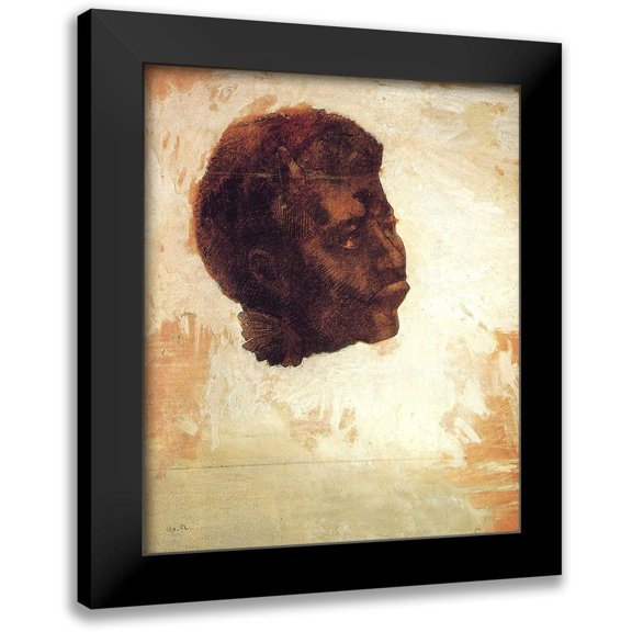 Redon, Odilon 12x14 Black Modern Framed Museum Art Print Titled - Black Angel