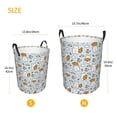 thumbnail image 3 of Fotbe Cute Rabbit Hold Carrot Pattern Laundry Basket with Handles, Waterproof Large Laundry Hamper, Wash Bag for Corner Dorm, Rolling Laundry Basket with Handles-Small, 3 of 6