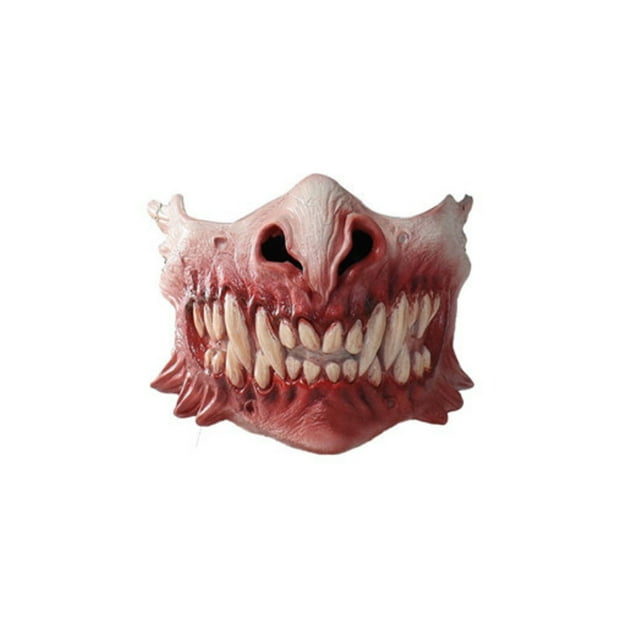 Máscara de cosplay de látex con forma de boca de caminante, decoración de Halloween