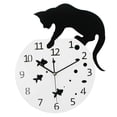 thumbnail image 3 of Gran Moderno DIY 3D Pegtina de Acrílico de Silencioso Reloj de Pared Gato y Peces Decoración de Habitación Macarena Etiqueta engomada del reloj de pared 3D, 3 of 8