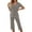 Gray, variant on GERsome Pajamas for Women Short Sleeve Pj Sets Pullover Tops & Capri Pants 2 Piece Sleepwear Loungewear S-2XL (Navy Blue,S)