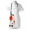 thumbnail image 3 of Guitar Apron Colorful Polygonal Musical Instrument Strings Butterflies Nature Themed Elements, Unisex Kitchen Bib Apron with Adjustable Neck for Cooking Baking Gardening, Multicolor, by Ambesonne, 3 of 3