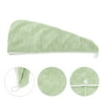 thumbnail image 3 of Unique Bargains 1 Pc Water-absorbent Hair Towel Wrap for Bathroom Hotel Coral Fleece Green, 3 of 5