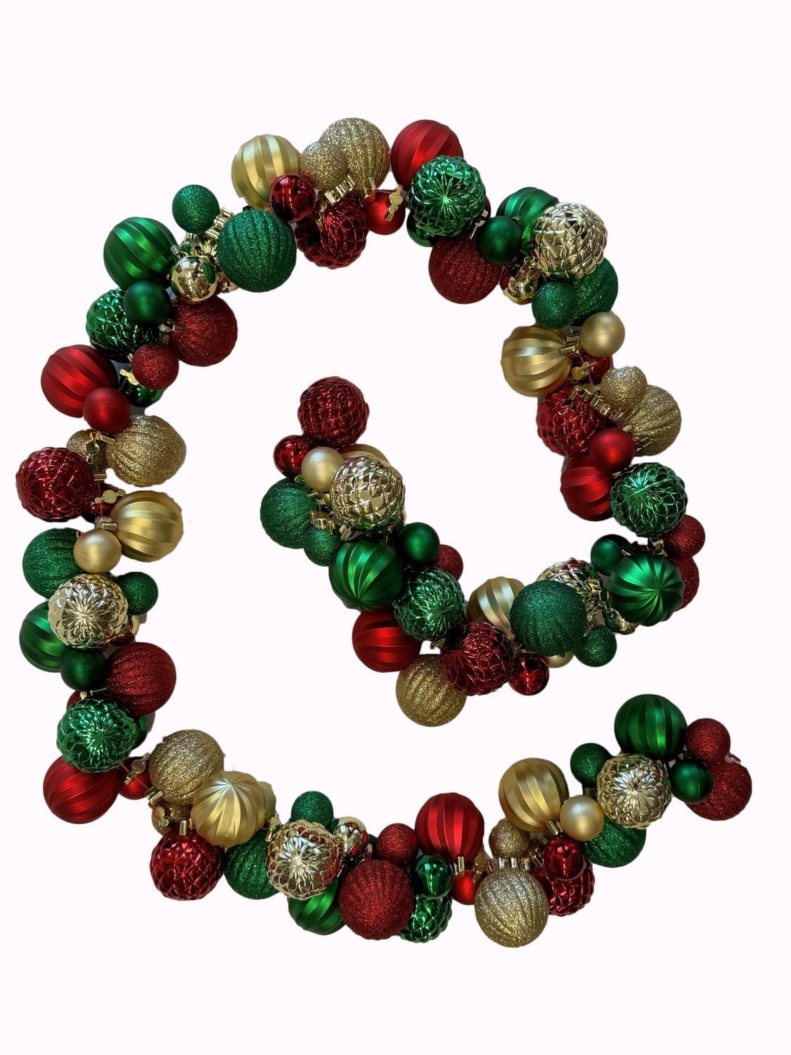 Holiday Time 65-In Braided Garland in Red, Green & Gold, Holiday Time 65-In Braided Garland