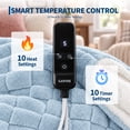 thumbnail image 3 of GARVEE Electric Heated Throw Blanket 50" x 60", Blue Jacquard Flannel Sherpa with 10 Heat Settings & Auto-Off Timer, 3 of 9
