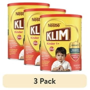 (3 pack) Nestle Klim Kinder 1+ Powder Immunity Probiotic Toddler Milk Beverage Mix Vitamins A, C, D, Iron & Zinc, 56.3 oz Canister