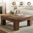 thumbnail image 6 of Finmind 39.4-Inch Square Coffee Table for Living Room, Farmhouse All Wood Accent Center Cocktail Table, 6 of 7