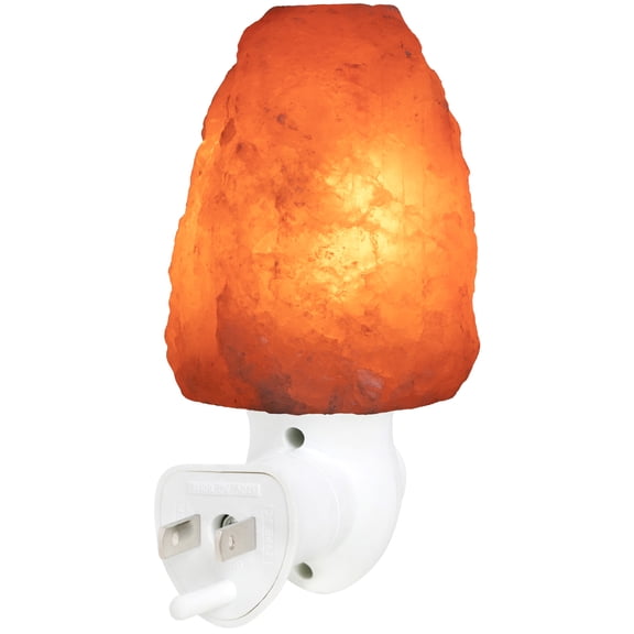 Feel Good Hand Carved Natural Crystal Himalayan Salt Lamp Night Light, Wall Plugin Mini-Lamp with UL-Approved Plug