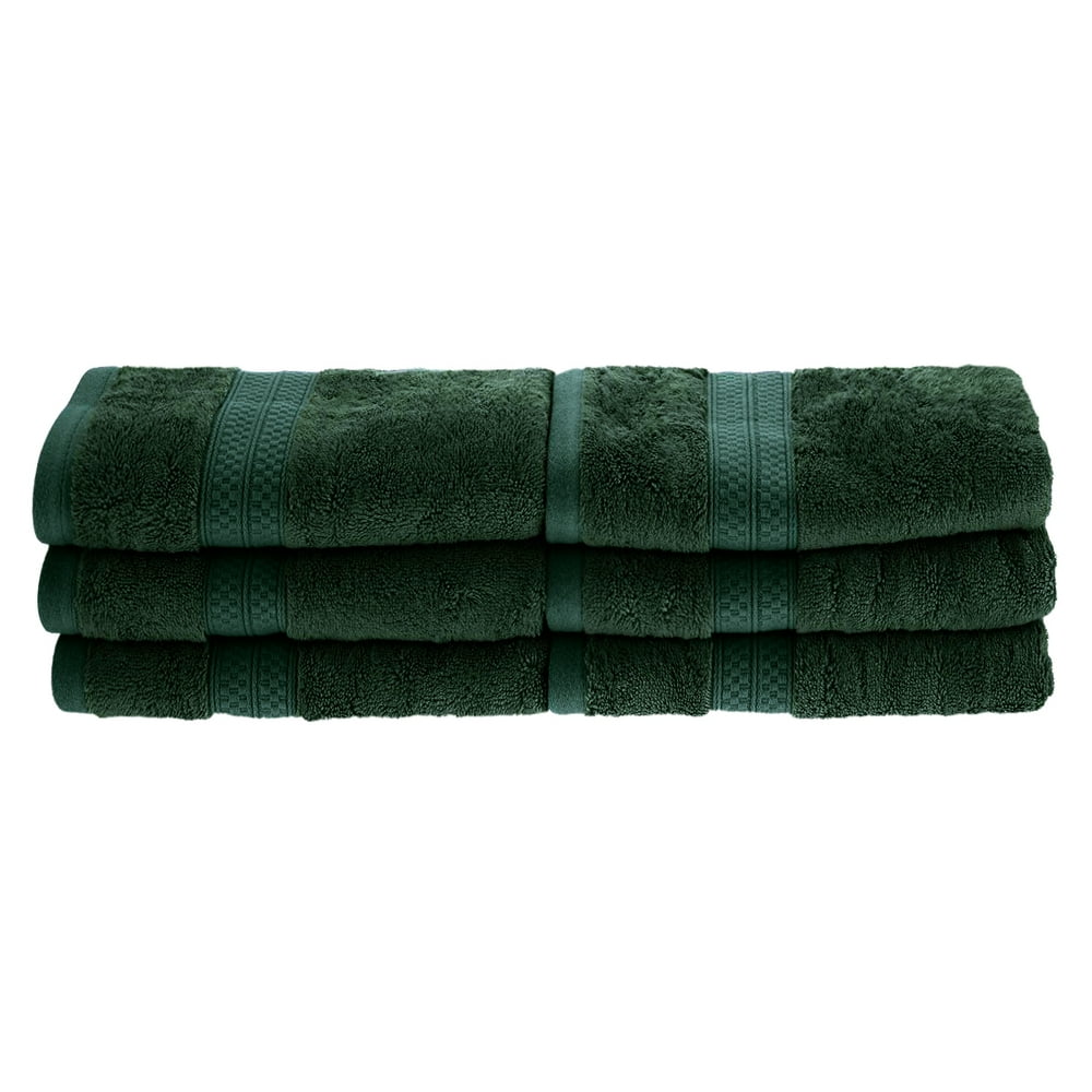 650 GSM Bamboo Cotton 6Piece Hand Towel Set, Hunter Green Walmart