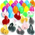 thumbnail image 5 of Sylvtty 12/24Pcs Prefilled Easter Eggs with Stuffed Bunny Mini Plastic Easter Eggs Filled with Plush Rabbit Toy Easter Basket Stuffers for Kids Boys Girls, 5 of 7