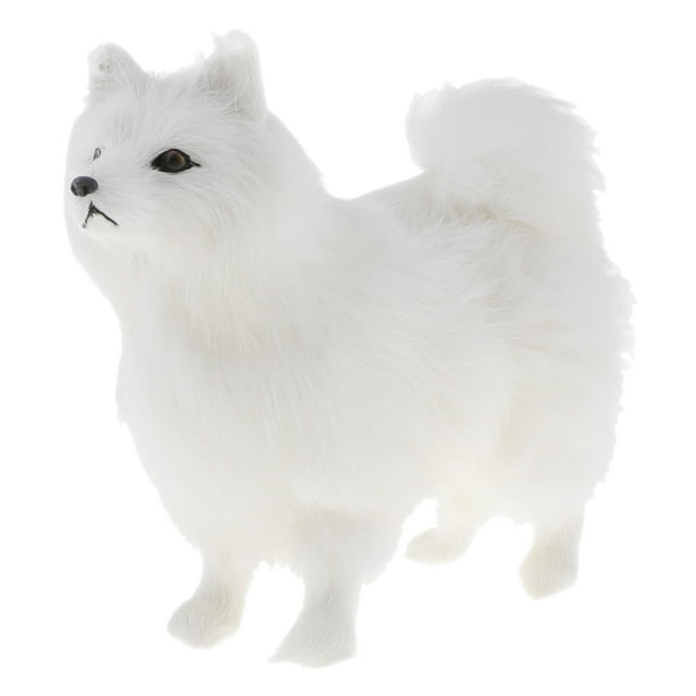 TISHITA Realistic White Faux Standing Dog Animal Model Figures Photography Prop Home