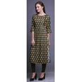 thumbnail image 2 of Bimba 3/4 Sleeve Kurta Printed Straight Kurti Summer Clothing For Women, 2 of 6