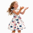 thumbnail image 5 of CAUYDY 1T 2T 3T Baby Toddler Girls' Independence Day Patriotic Dress 4T 5T 6T Kids Girl Sleeveless American Flag Star Stripe Print A Line Dresses (Sizes 1-2 Years,Watermelon Red), 5 of 6