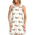 thumbnail image 1 of Bixox Robe Sans Manches à Imprimé Teckel Chiot pour Femmes avec Poches, Robe Décontractée Longueur Genou pour l'Été-TTG, 1 of 7