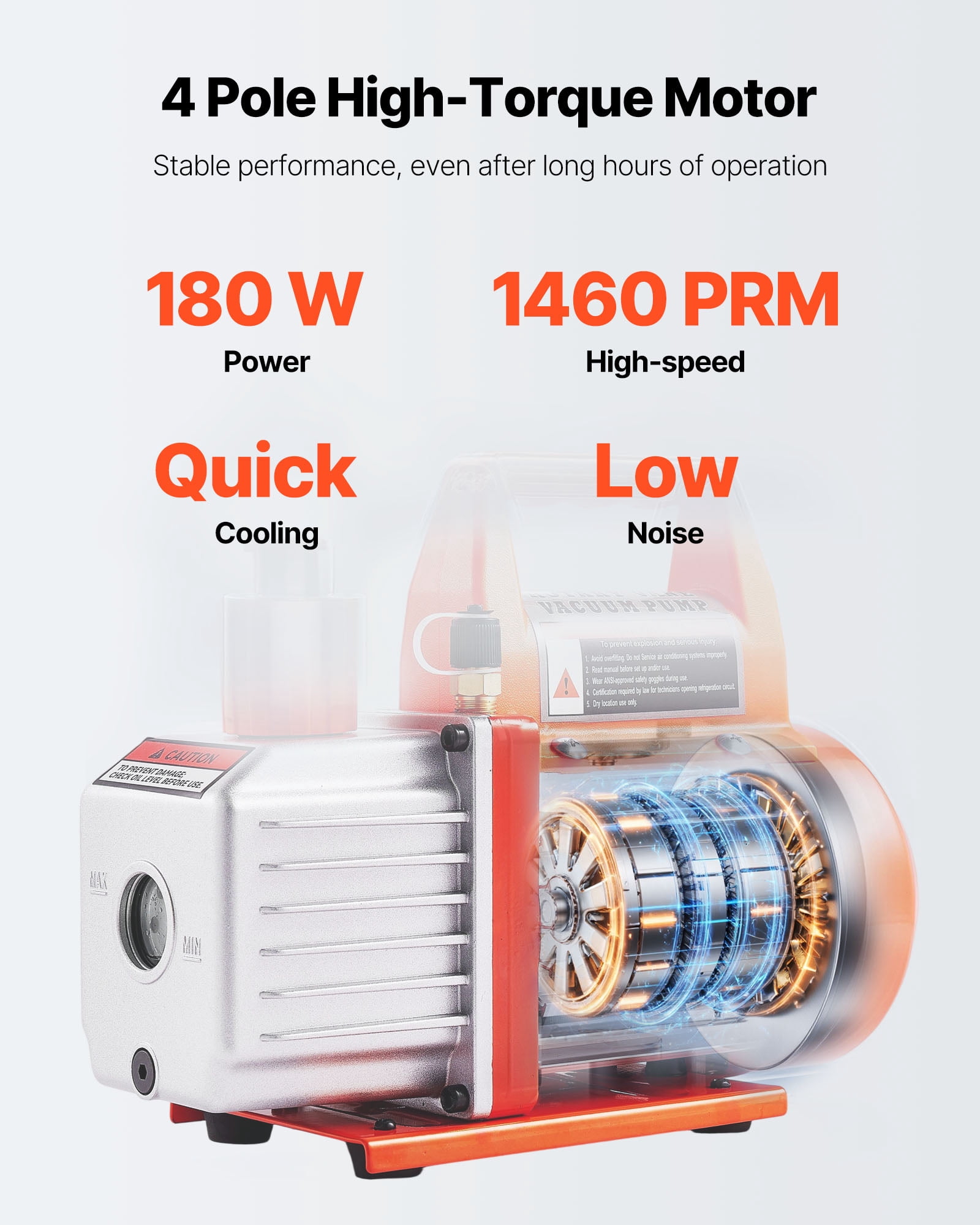VEVOR 3 Gal Vacuum Chamber with Pump, 3.5 CFM, Stainless Steel Degassing Chamber Kit, Single Stage Vacuum Pump, Tempered Glass Lid, 4.92 ft Hose, Oil, for Stabilizing Wood Degassing Silicone Resin