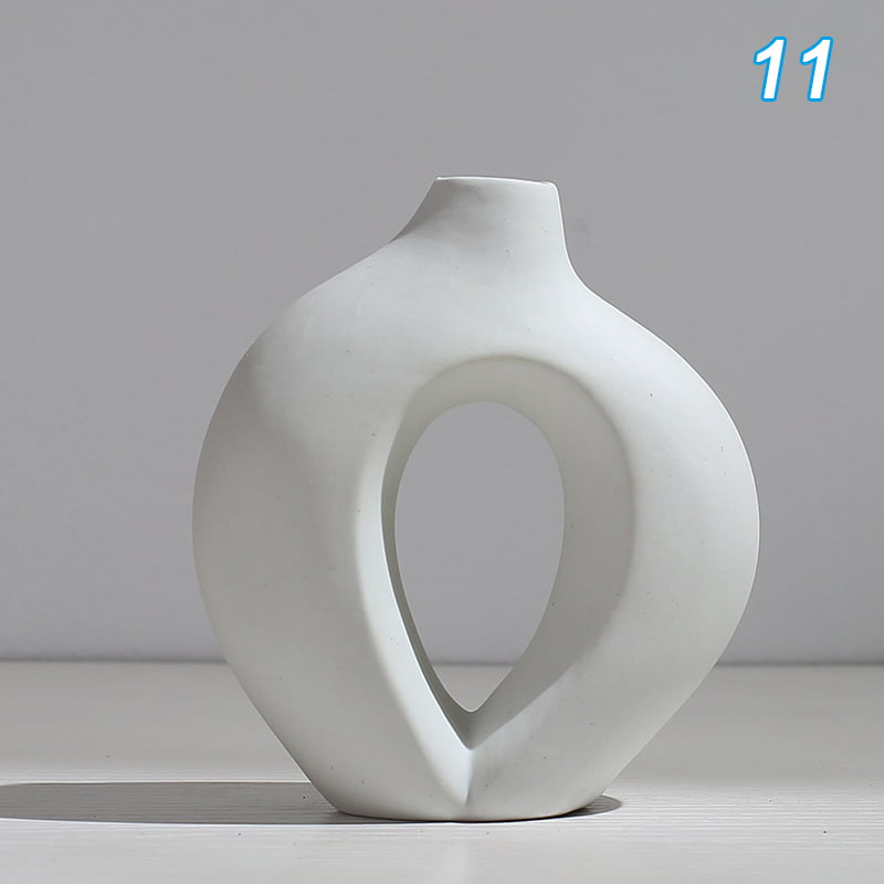 Art deco ceramic flower vase home desktop decor gift white simple fastion pot 