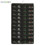 BadPiggies 80 Pockets Hanging Jewelry Organizer Double Sides Storage Bag for Rings Earrings Necklace Display (Black, 80 Pockets)