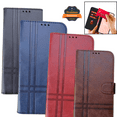 thumbnail image 4 of For Motorola Moto G 5G 2026 / Moto G Play 2026 Vegan Lines Leather Wallet Case with Credit Card Slot Pouch Flip, Magnetic Closure folio design Phone Case Cover by Xpression, Blue, 4 of 9