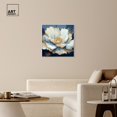 thumbnail image 3 of Plenitude Navy Canvas Light Colors Flower Art Prints by Art Remedy, White Frame, 30" x 30", 3 of 7