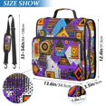 thumbnail image 2 of FORMRS Zipper Binder with Shoulder Strap 2-inch Ring 500 Sheet Capacity File Bag, Purple Simple Triangles, 2 of 5