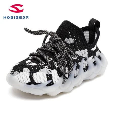 

GEDER-SA HOBIBEAR Toddler Kids Boys Sneakers Mesh Soft Sole Anti Slip Lightweight Breathable Tennis Running Walking Shoes