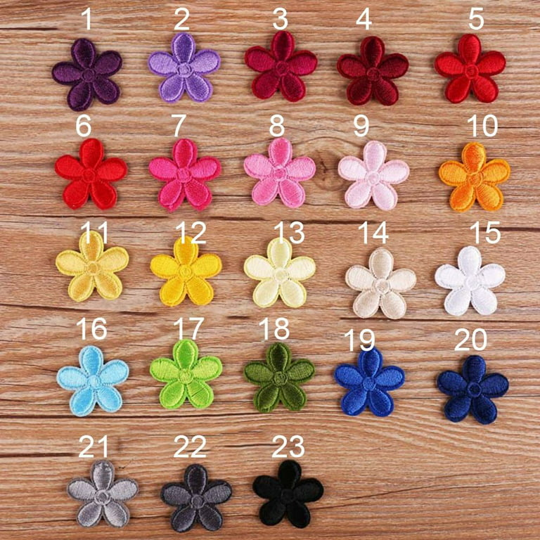 Cute Small Flower Patches Iron On Applique Bags Decals Dress Clothes  Patches Decorative Embroidery Stickers Iron On Patches Sewing Patch  Applique 5