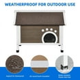 thumbnail image 3 of Dextrus Outdoor Cat House ,35.4" Weatherproof Outdoor Cat Shelter with All Round Foam, Brown, 3 of 8