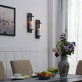 thumbnail image 7 of Danya B Wrought Iron Pillar Candle Sconces with Glass Inserts - Set of 2, 7 of 7