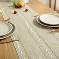 thumbnail image 5 of Xinhecheng Woven Table Runner with Tassels, Tablecloth, for Dining, Khaki, 12"×72", 5 of 8